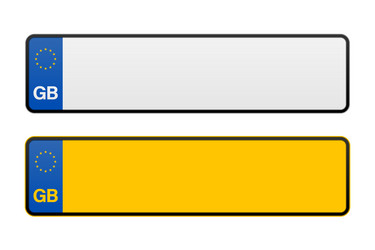 great britain plate template marking of car vector