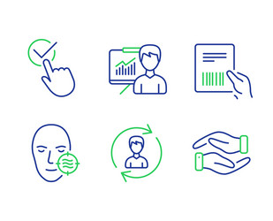 Human resources presentation and checkbox icons vector