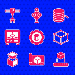 set 3d printer setting graphing paper vector image