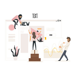 Web development concept with people attaching vector