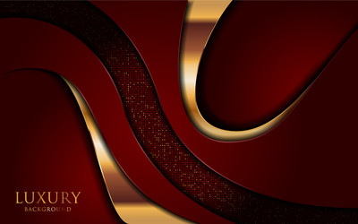 abstract red background and golden lines element vector image