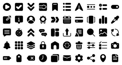 Basic user interface essential set solid icon vector