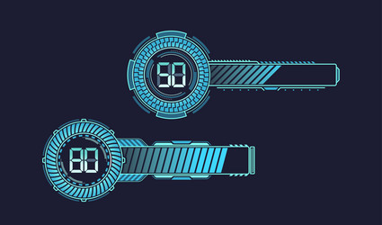 Blue neon loading bars pulsate with a vibrant glow vector