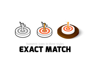 exact match icon in different style vector