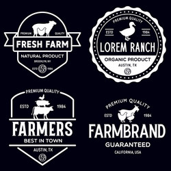 Farm & Market Logo Stamps Vector Image