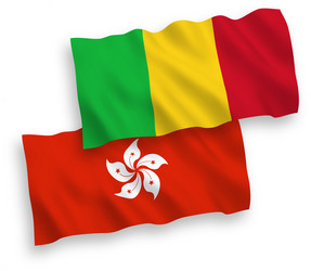 flags mali and hong kong on a white background vector