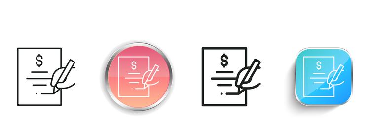 loan icon thin linear regular and button style vector image