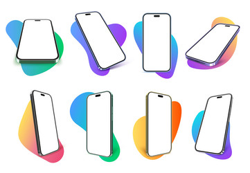 mobile phone mockups smartphone display frame vector image