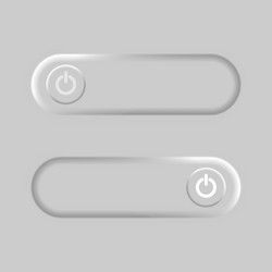 Power button on grey background neumorphic vector