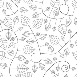 seamless pattern with leaves and curves vector