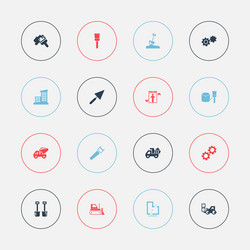 set of 16 editable structure icons includes vector image