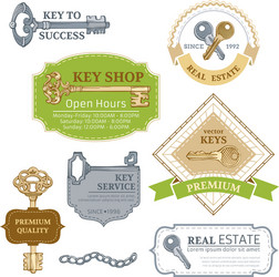 Set of keys design elements vector