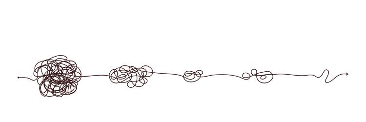 Simple line and complex easy way scribble doodle vector