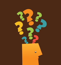 Thinking Person with Questions vector image