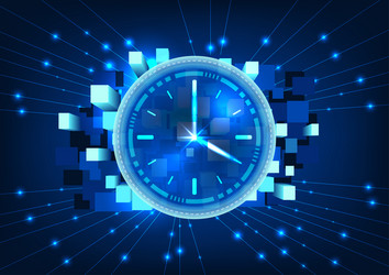 time technology the watch is in a technological vector image