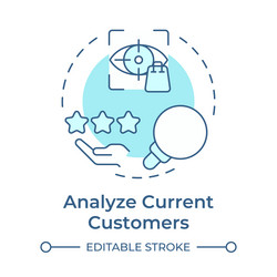 analyze current customers soft blue concept icon vector image