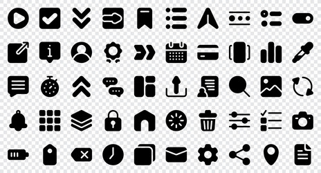 basic user interface essential set solid icon vector image