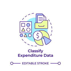 classify expenditure data multi color concept icon vector image