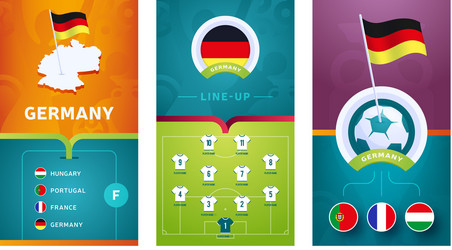 european 2020 football vertical banner set vector