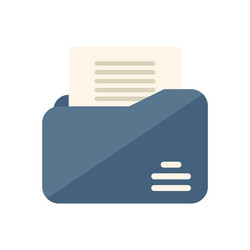 folder data icon flat report document vector image