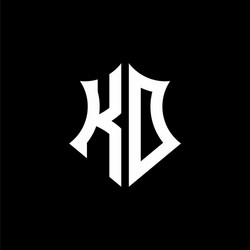 kd monogram logo with a sharp shield style vector image