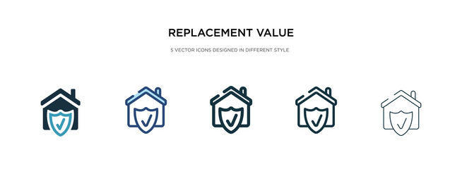 replacement value icon in different style two vector