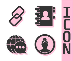 set create account screen chain link world map vector image