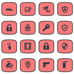 set of simple secure icons vector image