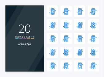 20 android app blue color icon for presentation vector