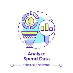 analyze spend data multi color concept icon vector image