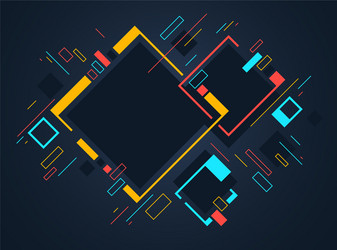 artistic colorful frame with different elements vector image