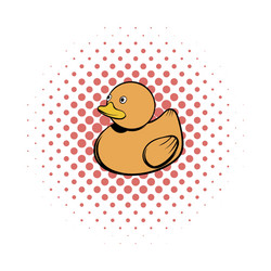 baby rubber duck comics icon vector