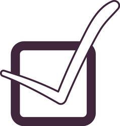 check mark on square line style icon design vector image