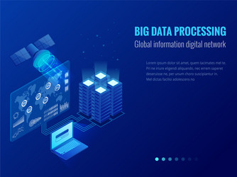 isometric big data processing global information vector image