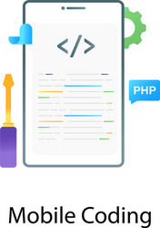 mobile coding vector image
