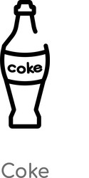 outline coke icon isolated black simple line vector