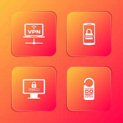 set vpn computer network mobile and password vector image