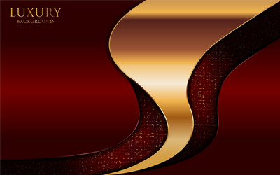 abstract red background and golden lines element vector image