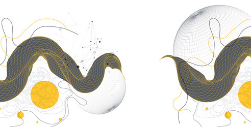 abstract wireframe wave template for science vector image