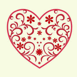 Red flower heart Royalty Free Vector Image - VectorStock