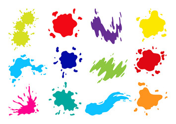 paint blots splashes set for design use colorful vector