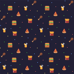 Pixel art food background vector