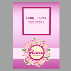 Poster for text in floral style light pink vector