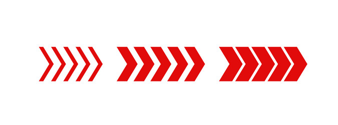 red chevron arrow patterns set shape line vector image