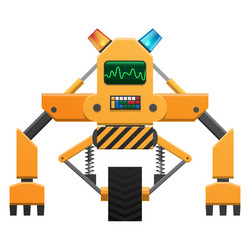 robot with buttons and indicators vector image