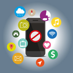 signes icon do not with function mobile phone vector