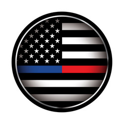 Thin Blue Line American Flag Emblem Vector Image