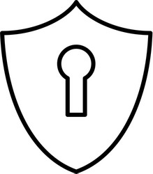 cyber security icon shield with keyhole vector