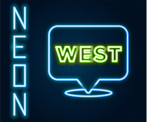 glowing neon line pointer to wild west icon vector image