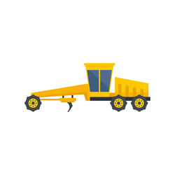 grader machine icon flat isolated vector